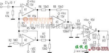 测量放大中的采用测量放大电路推动的功放电路图  第1张