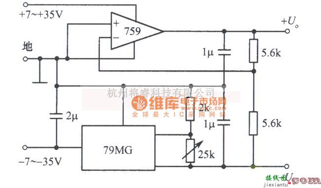 稳压电源中的双跟踪稳压电源电路图  第1张