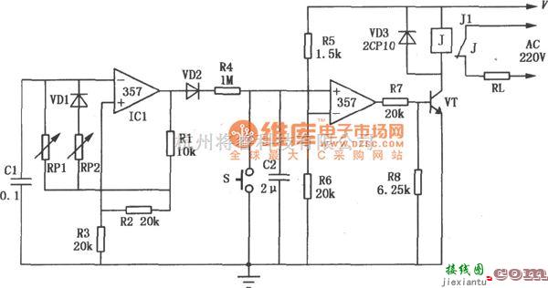 定时控制中的运放SF357组成的高精度定时器电路图  第1张