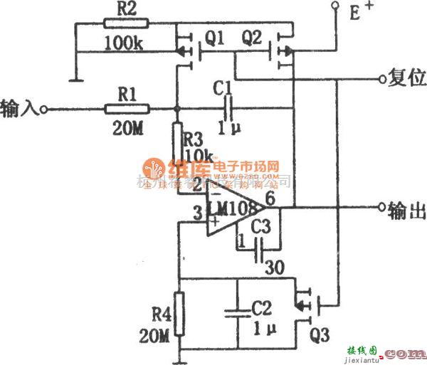 运算放大电路中的低漂移积分器电路图  第1张