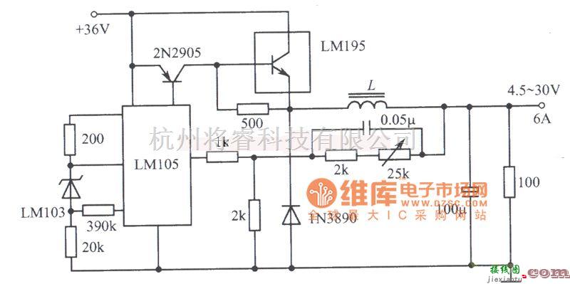 稳压电源中的4.5--30V可变开关稳压电源电路图  第1张