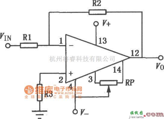 运算放大电路中的μA747双电源通用型双运放电路图  第1张