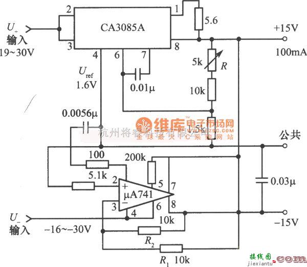 稳压电源中的±15V跟踪稳压电源之六电路图  第1张