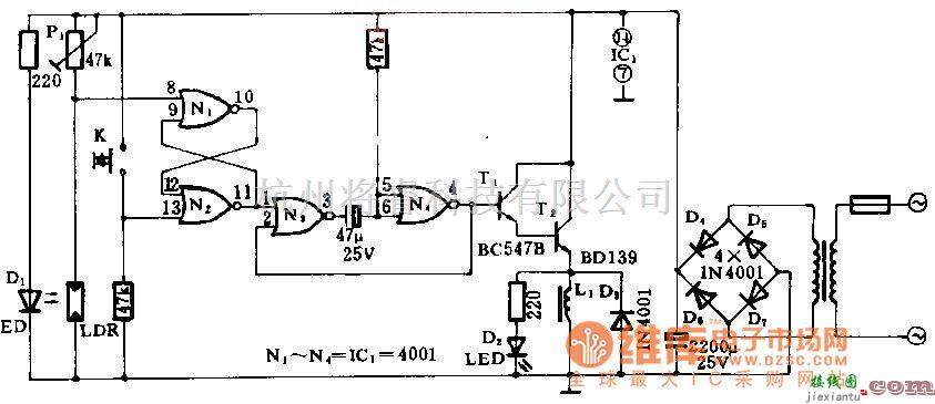 防害中的电动捕鼠电路图  第1张