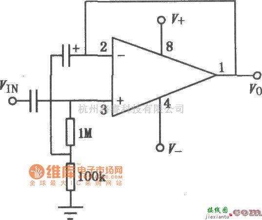 运算放大电路中的CF353双电源高输入阻抗双运放电路图  第1张