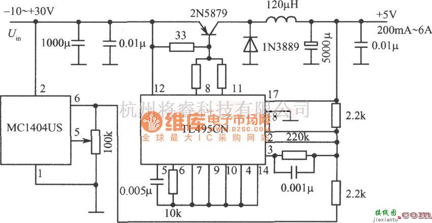 稳压电源中的5V、6A开关稳压电源电路图  第1张