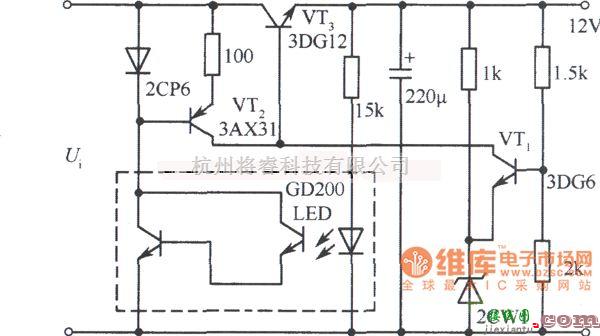 稳压电源中的用光电耦合作为短路保护的l2V稳压电源电路图  第1张