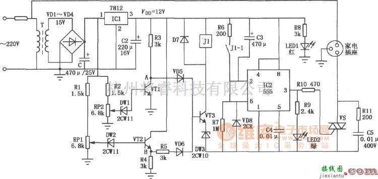 保护电路中的多功能家电保护电路图  第1张