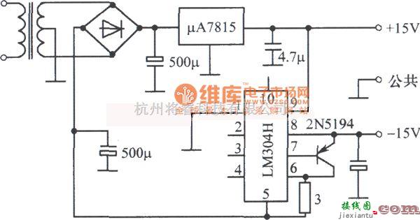 稳压电源中的±15V跟踪稳压电源之二电路图  第1张