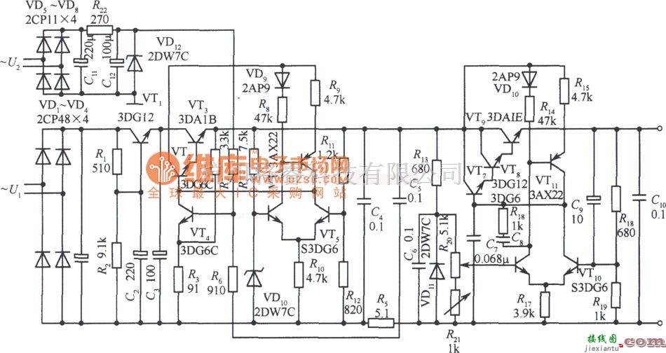 稳压电源中的2～1OV精密稳压电源电路图  第1张