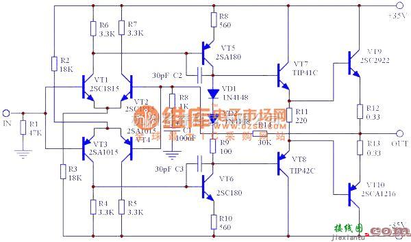 电子管功放中的分立元件功放电路图  第1张