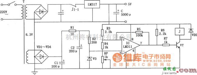 保护电路中的单板机电源过压保护电路图  第1张