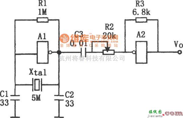 正弦信号产生中的反相器构成的正弦波发生器电路图  第1张