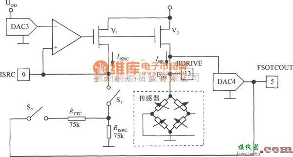 传感信号调理中的数字式压力信号调理器MAX1458的电桥激励电路图  第1张