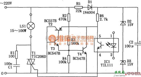 分立元件放大中的LED信号放大电路电路图  第1张