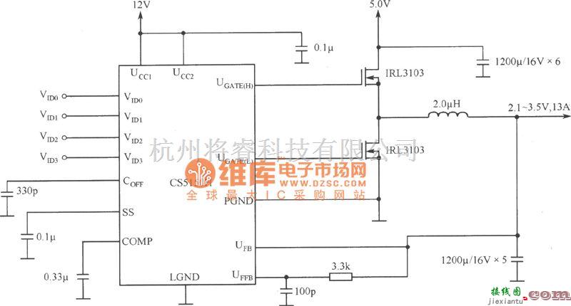 开关稳压电源中的程控开关电源用于片心逻辑—Pentium Pro处理器电路图  第1张