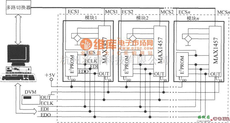 传感信号调理中的基于SPI总线的高精度压力测试系统(高精度集成压力信号调理器MAX1457)电路图  第1张