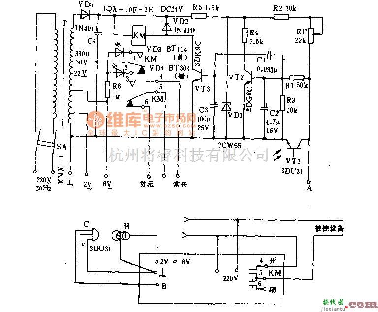 自动控制中的光电自动控制器电路图  第1张