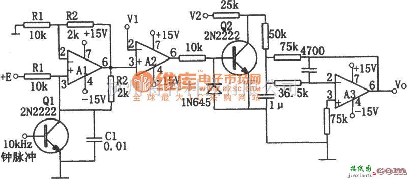 运算放大电路中的乘法电路3(LM101A、HA2-2520)电路图  第1张