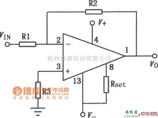 运算放大电路中的CFl4753单、双电源高输入阻抗四运放电路图  第1张