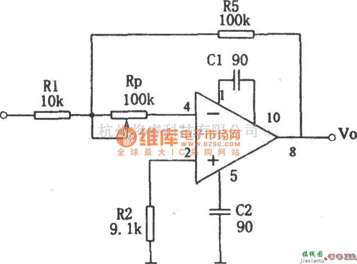 运算放大电路中的带偏流补偿的宽带放大电路图  第1张