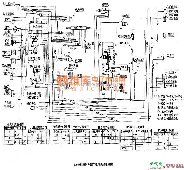 一汽中的一汽佳宝CA6350系列车整车电气系统电路图  第1张