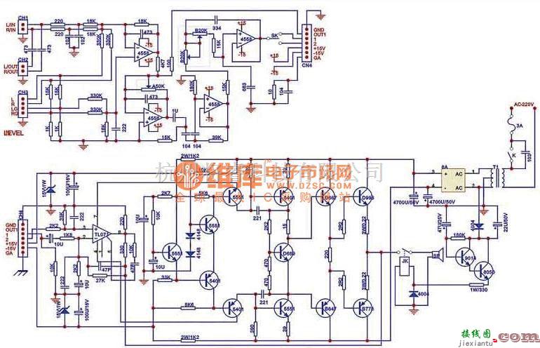 集成音频放大中的重低音功放电路图  第1张