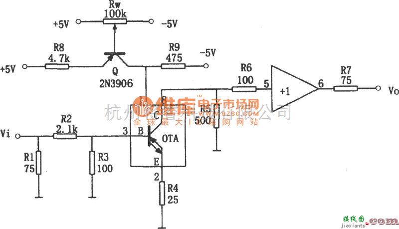 运算放大电路中的可变增益放大器(OPA660)电路图  第1张