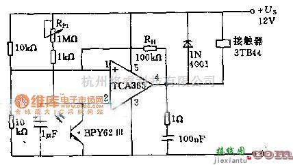 开关电路中的光强为10一10LX的晨昏光控开关电路图  第1张