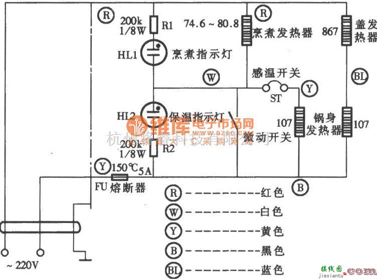 电机控制专区中的万宝电子保温式电饭锅电路图  第1张