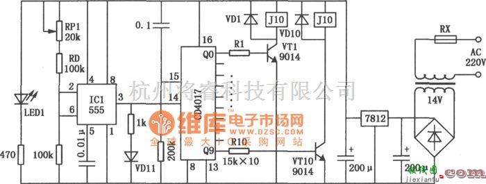 开关电路中的录音解说词同步控制器电路图  第1张