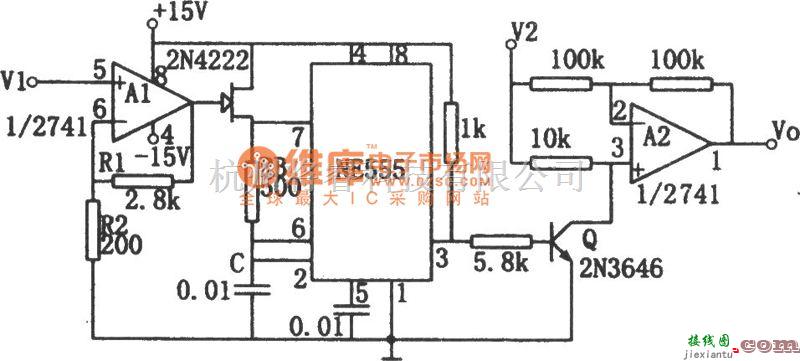运算放大电路中的用NE555构成的除法电路电路图  第1张