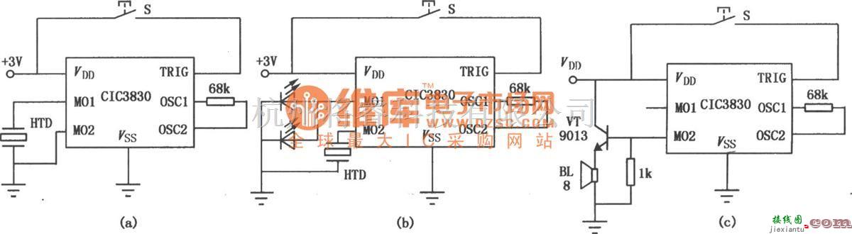 语音电路中的CIC38系列音乐集成电路图  第1张