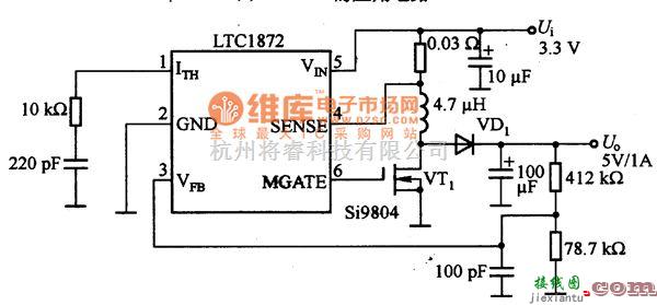 稳压电源中的LTC3402和LTC1872的应用电路图  第2张