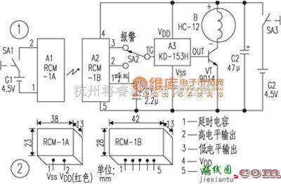 报警控制中的由无线收发器组成的多用途报警器电路图  第1张