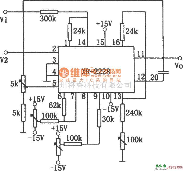 运算放大电路中的除法电路4(XR-2228)电路图  第1张