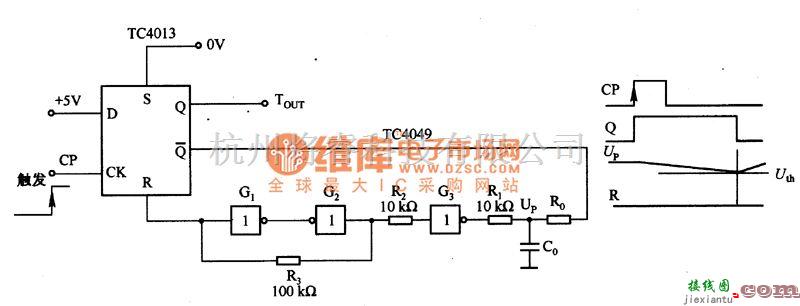 定时控制中的TC4013等构成的定时电路图  第1张