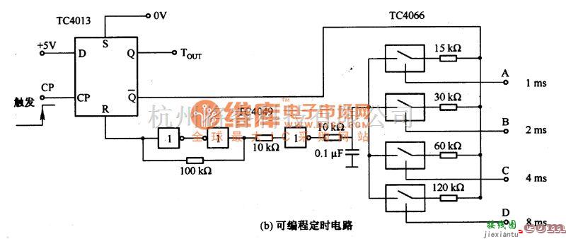 定时控制中的TC4013等构成的定时电路图  第2张