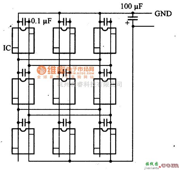 数字电路中的数字电路的电源与地线电路图  第1张