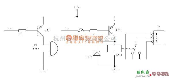 报警控制中的单片机蜂鸣器继电器电路图  第1张