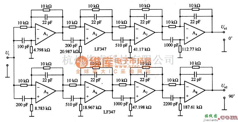 定时控制中的90°相位分割电路图  第1张