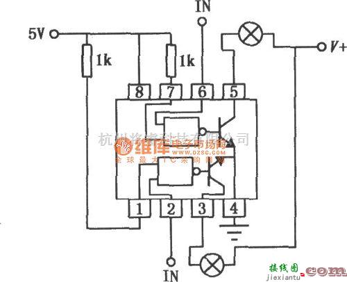 数字电路中的SN55451B/75451B双外围正与驱动器电路图  第1张