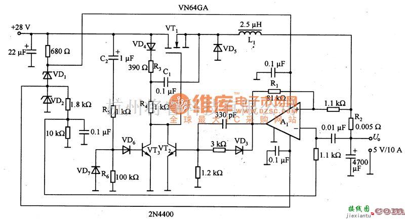 滤波器电路中的由MOSFET等构成的自激式降压型斩波器电路图  第1张