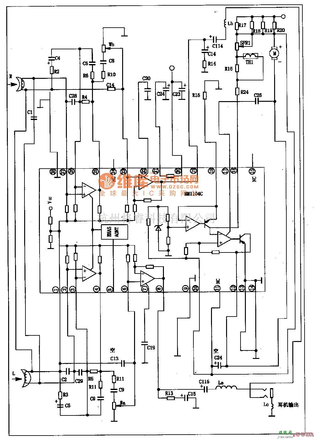 电源电路中的MM1104A、MM1104B、MM1104C--单片立体声放音集成电路图  第1张