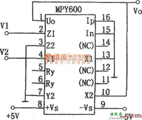 运算放大电路中的除法电路2(MPY600)电路图  第1张