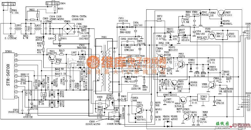 开关稳压电源中的开关电源金星D2902电源电路图  第1张