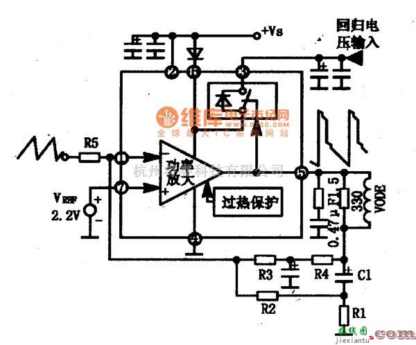 集成电路构成的信号产生中的TDA8177F集成块的内电路方框电路图  第2张