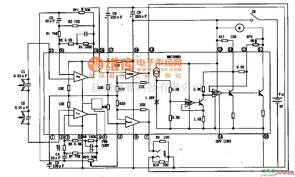 电源电路中的MMl006D/XF--单片立体声放音集成电路图  第1张