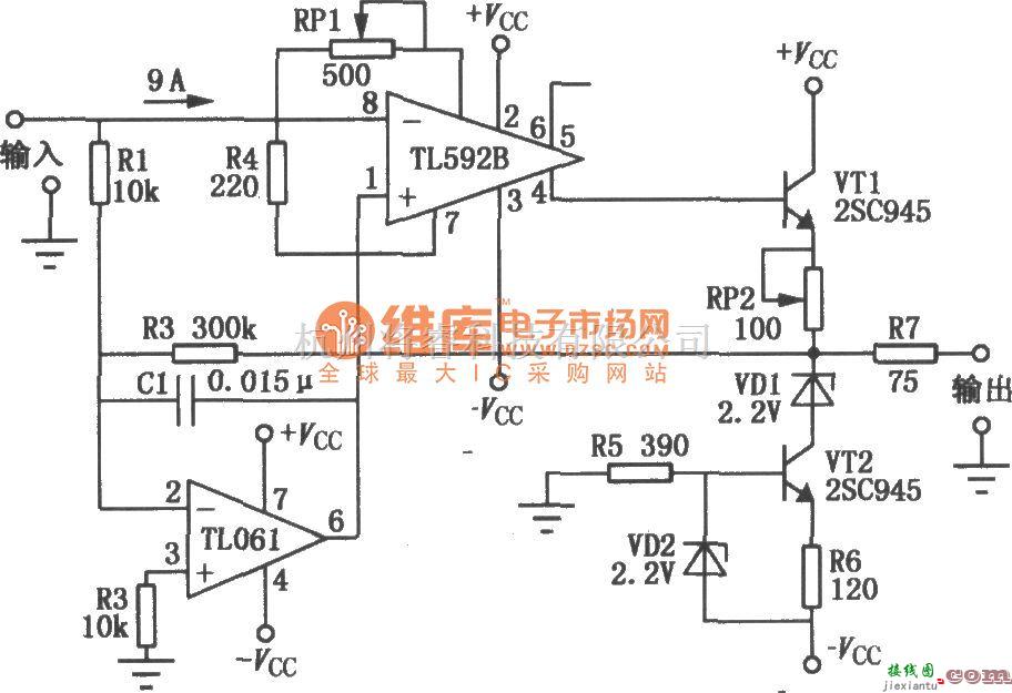 音频处理中的TL592B构成的低漂放大电路图  第1张