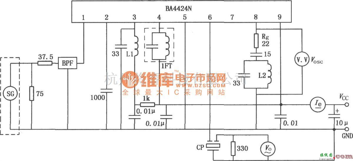 语音电路中的BA4424N FM收音机调谐器电路图  第1张